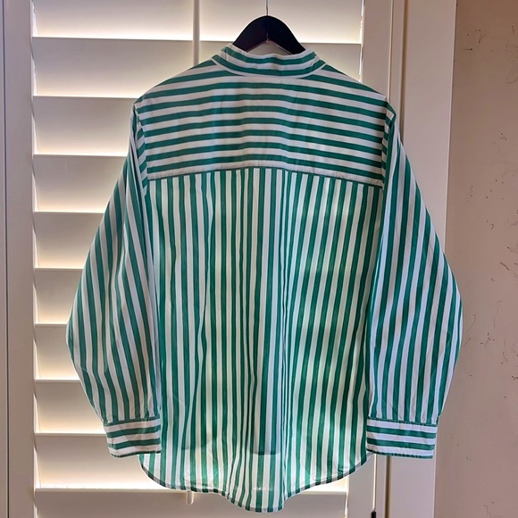 J.Crew Band-collar Popover Tunic in Green Bold Stripe 18 - Picture 6 of 7
